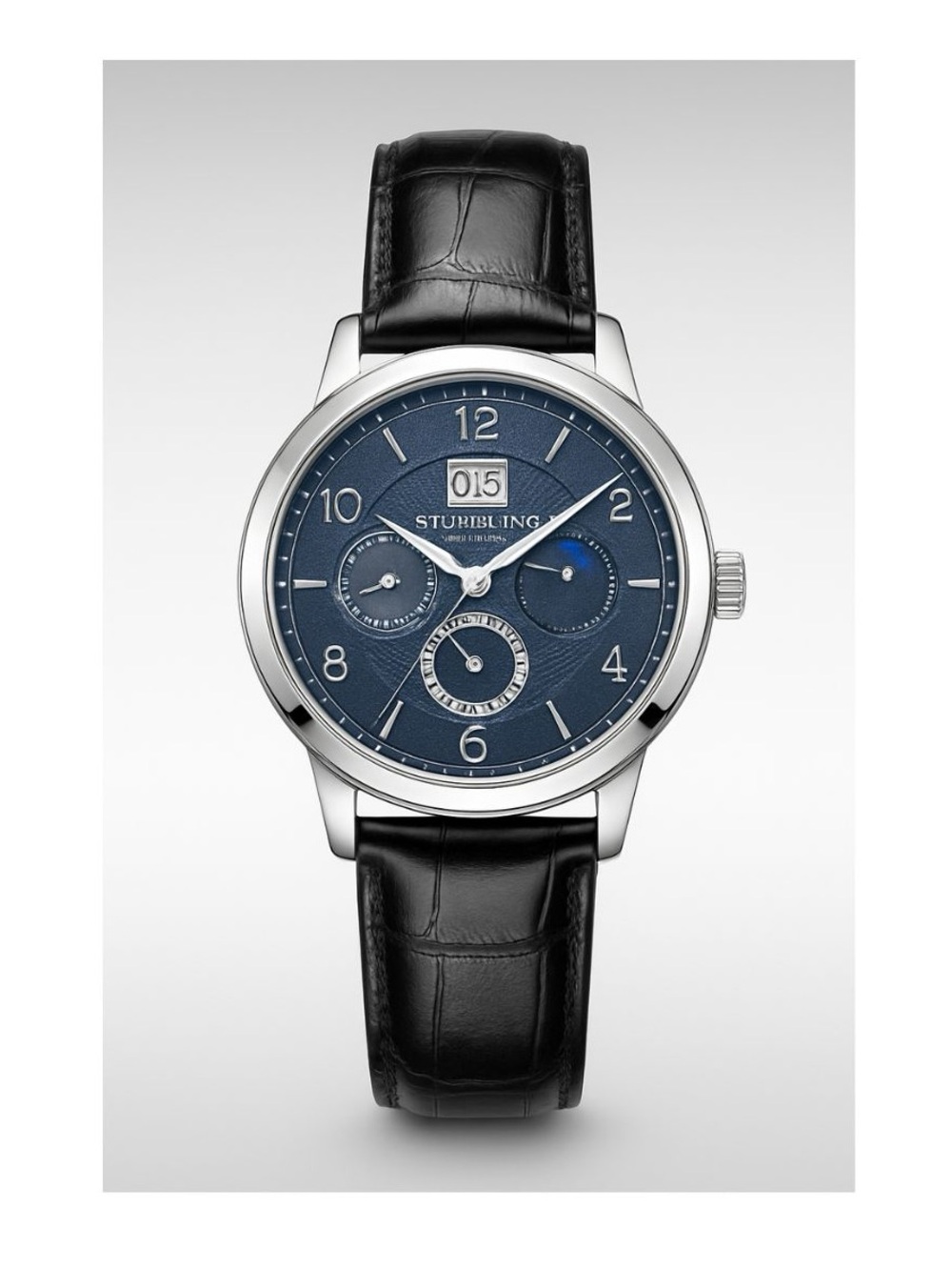 Stuhrling - Lexus Cal 90092 Automatic Stainless Steel Watch w Black Leather Band